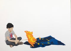 "Burning Down The House" - Stencil di pittura acrilica spray su tela