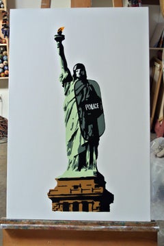 "Liberty" - Acrylschablone auf Leinwand