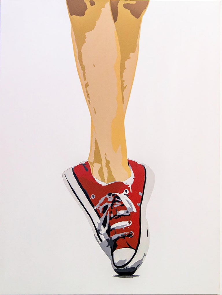 Plastic Jesus "Poise" Stencil Acrylic Spray Paint on Canvas For