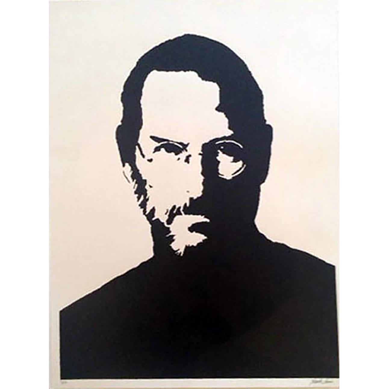 Steve Jobs Siebdruck auf Archivpapier  – Painting von Plastic Jesus
