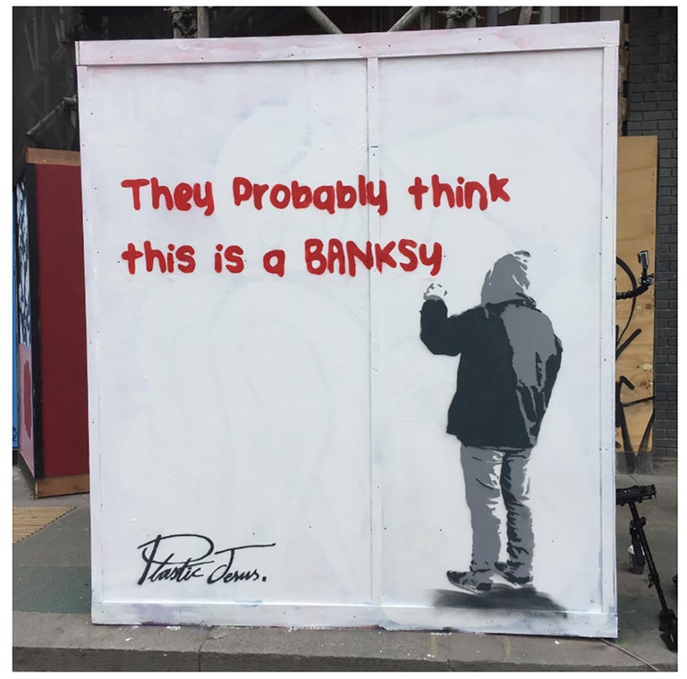 Plastic Jesus "They Probably Think This is a Banksy" Contemporary