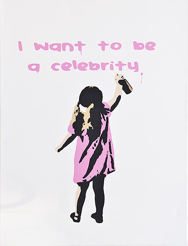 Plastic Jesus "I Want To Be a Celebrity" Pink / Stencil Acrylic