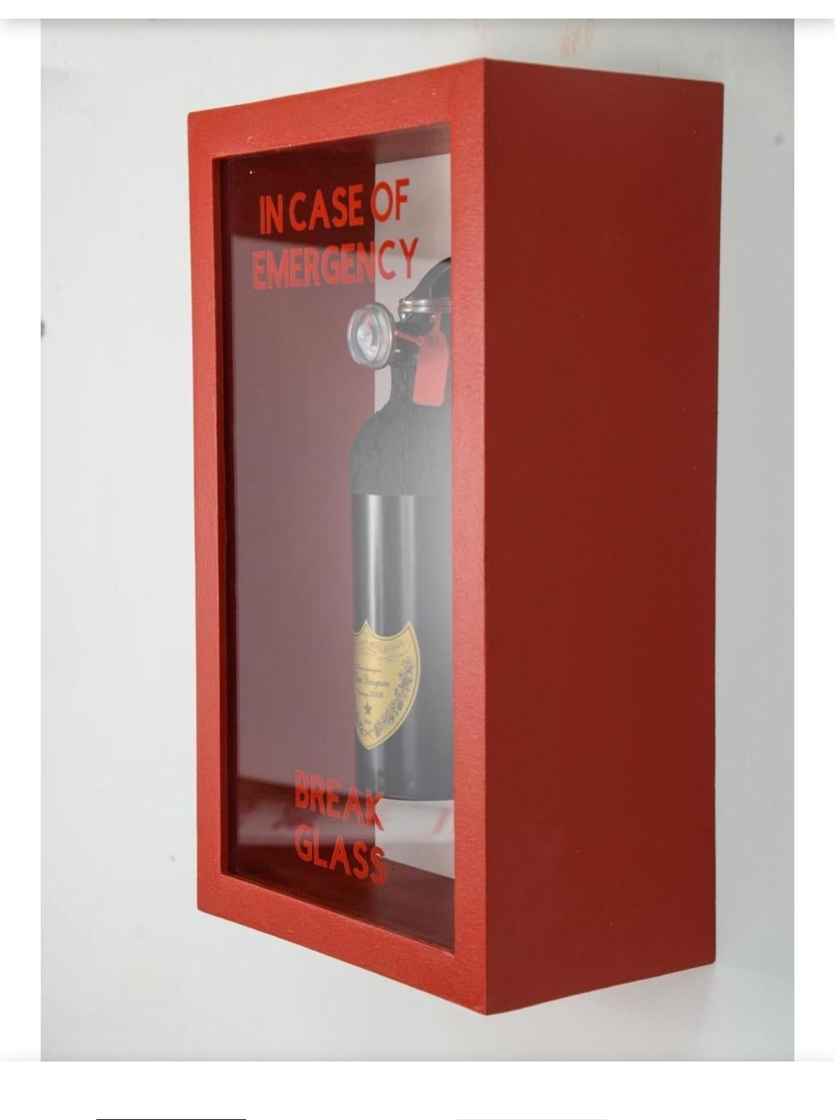 Contemporary black dom Fire Extinguisher wall sculpture pop art interior - Sculpture by Plastic Jesus