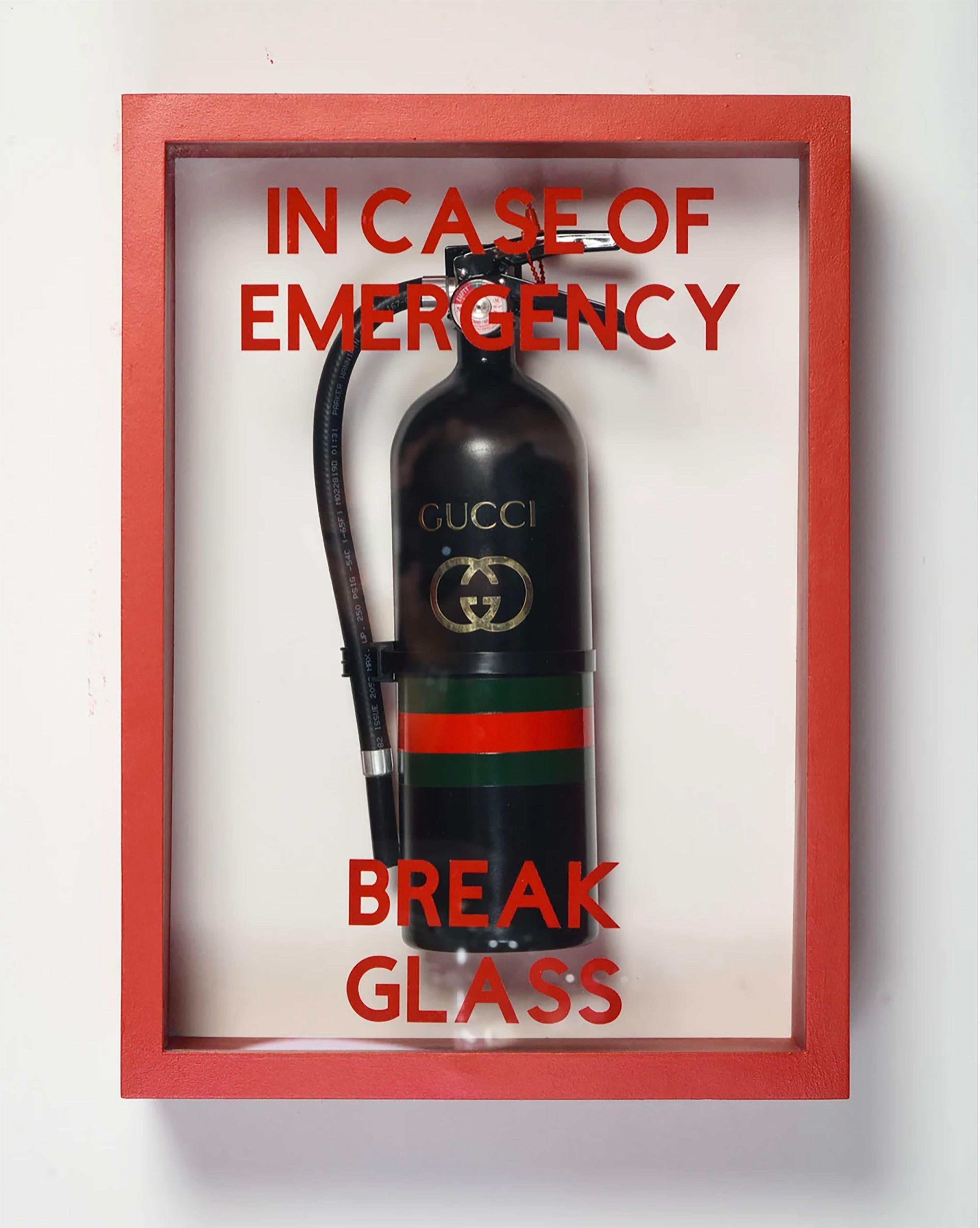 "In Case of Emergency Break Glass" Gucci Luxury Brand Edition Fire Extinguisher 