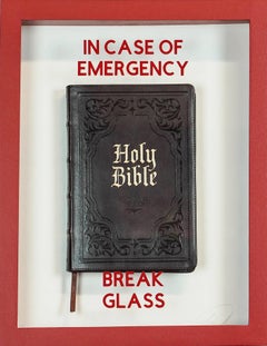 "In Case of Emergency Break Glass - Bible" - mixed media