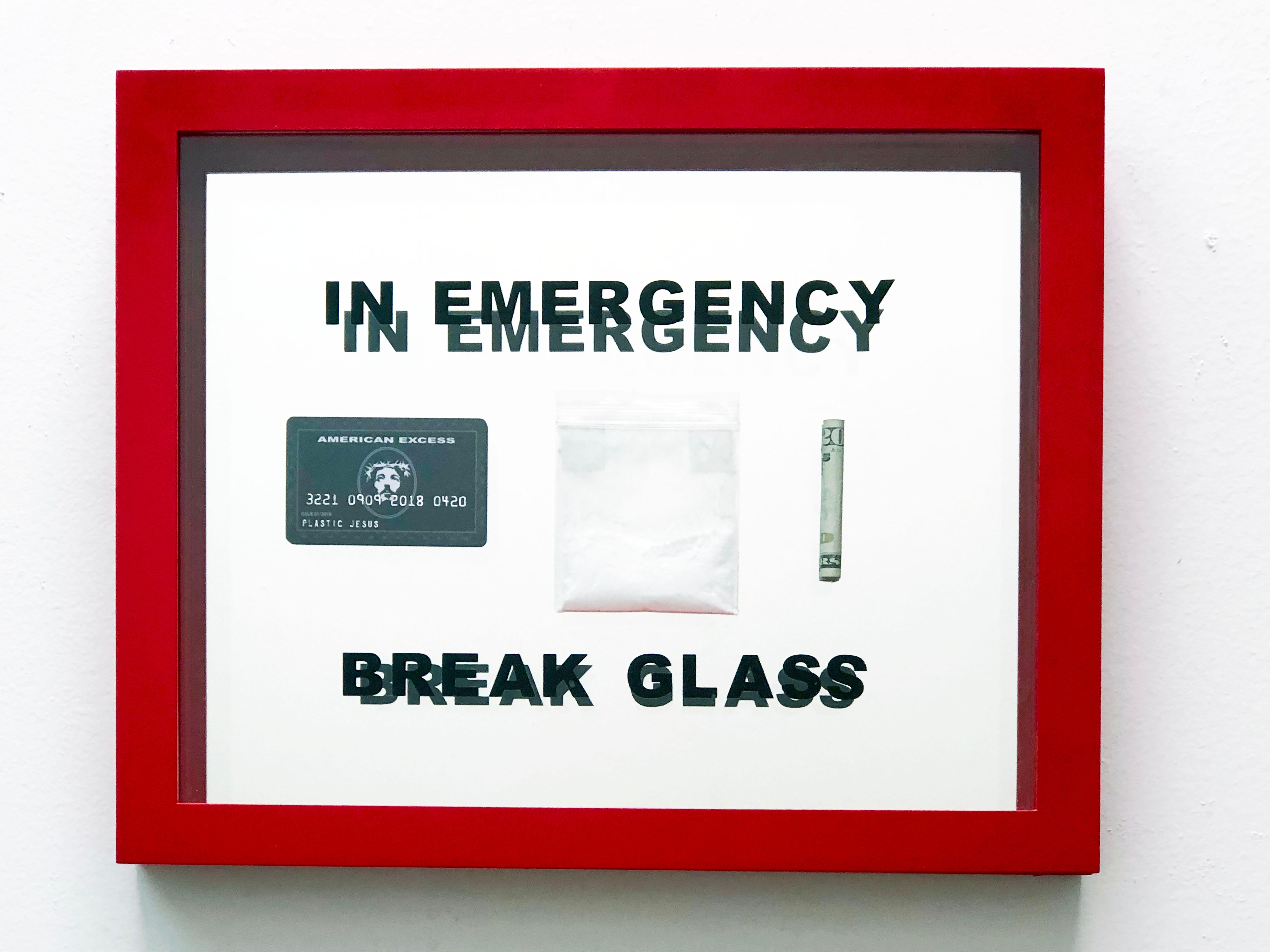 "In Case of Emergency Break Glass" Numbered Edition of 40 12" x18" x2"