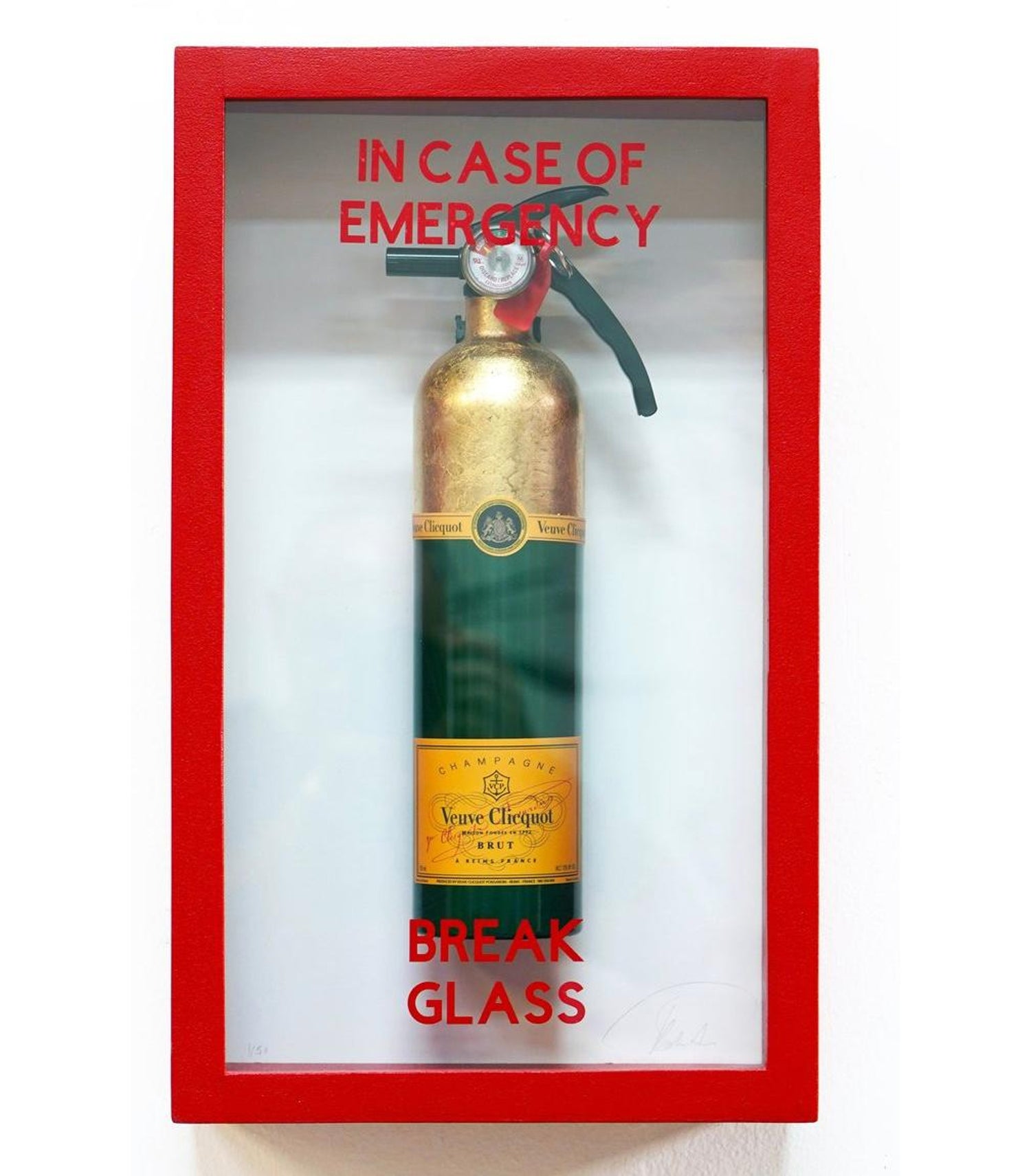 Jesus - "In Case of Emergency Break Glass"Veuve Clicquot Midi Edition Fire at 1stDibs