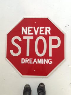 ""Never Stop Dreaming" Acryl und Kristall auf Metall
