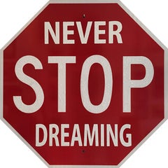 ""Never Stop Dreaming" Acryl und Kristall auf Metall