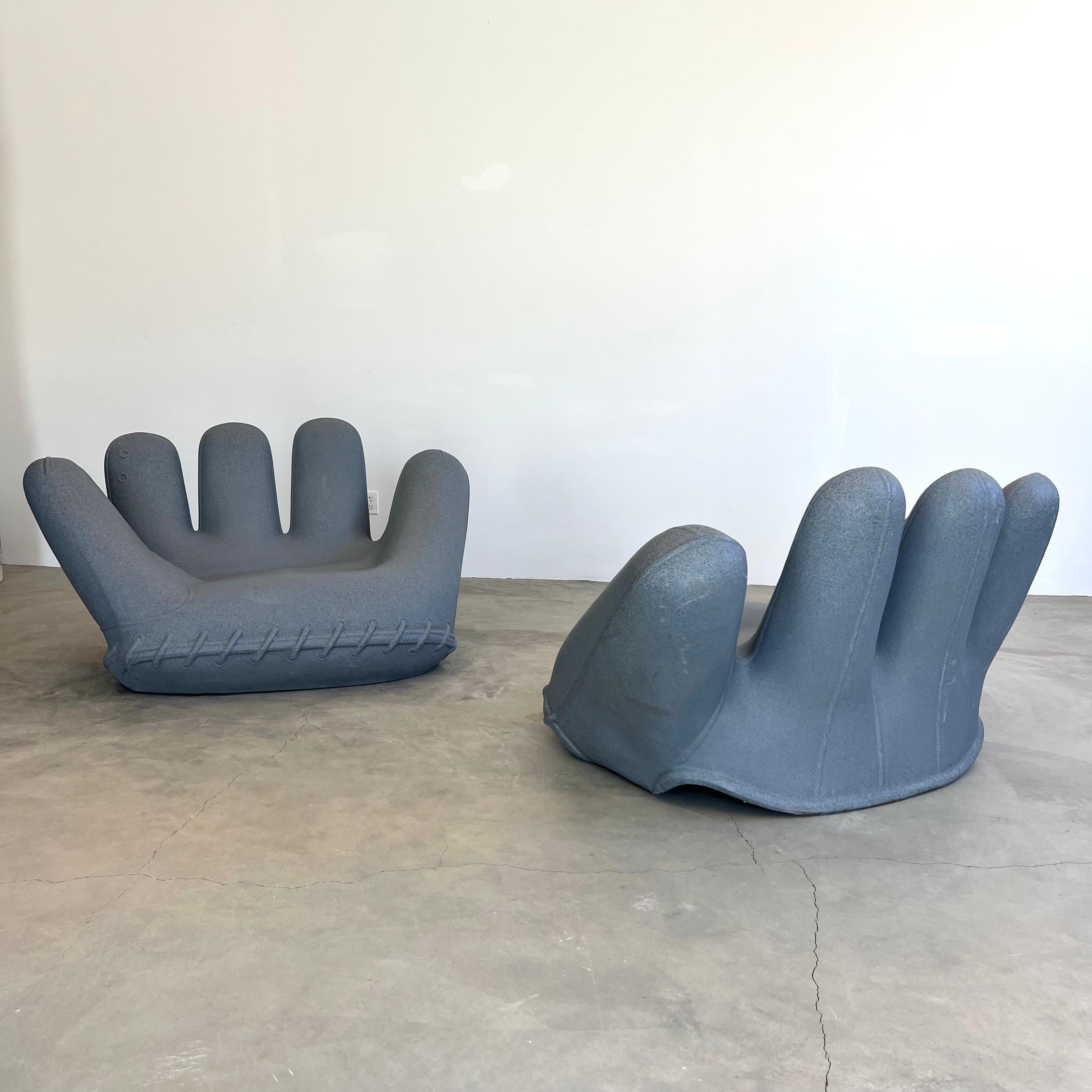 Monumental 'JOE' glove chair made for Heller. Originally designed by Jonathan De Pas, Donato D'Urbino and Paolo Lomazzi in the 1970's and made here in a thick plastic for outdoor use for Heller in 2003. Heller label and date underneath. Grey