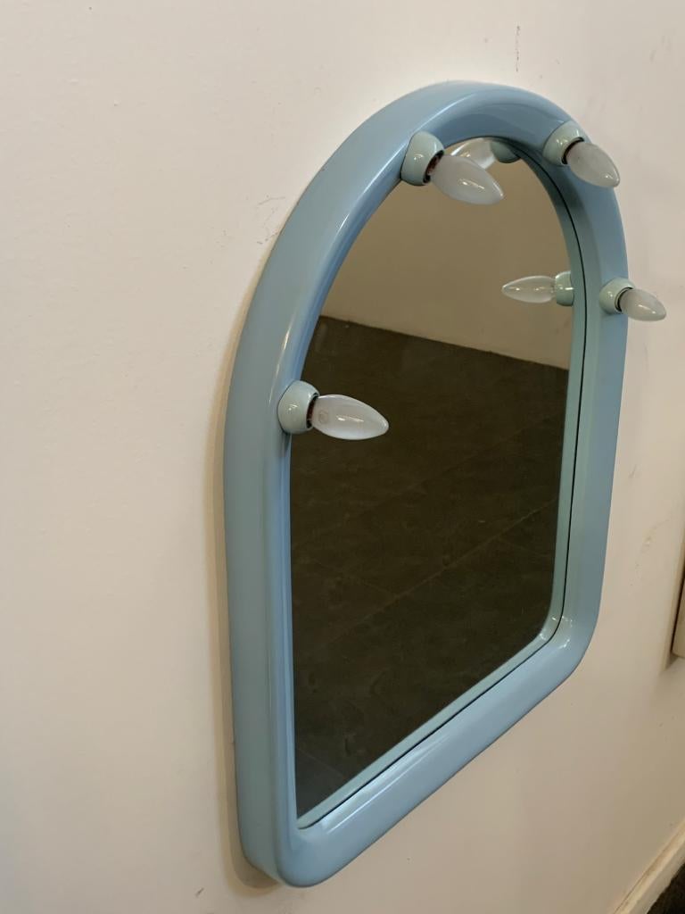Italian Plastic Mirror with Lighting Fittings from Carrara & Matta, 1970s For Sale