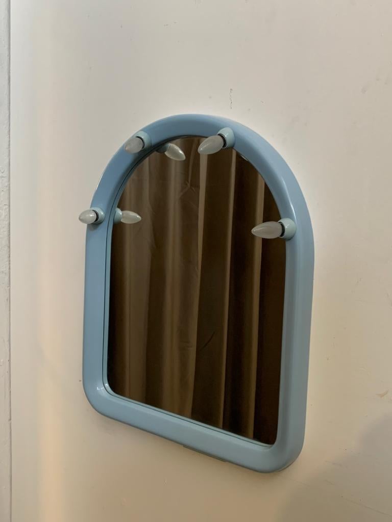 Plastic Mirror with Lighting Fittings from Carrara & Matta, 1970s For Sale 1