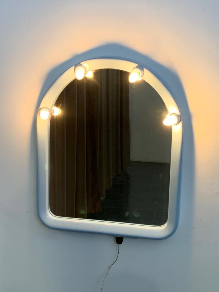 Plastic Mirror with Lighting Fittings from Carrara & Matta, 1970s For Sale 2