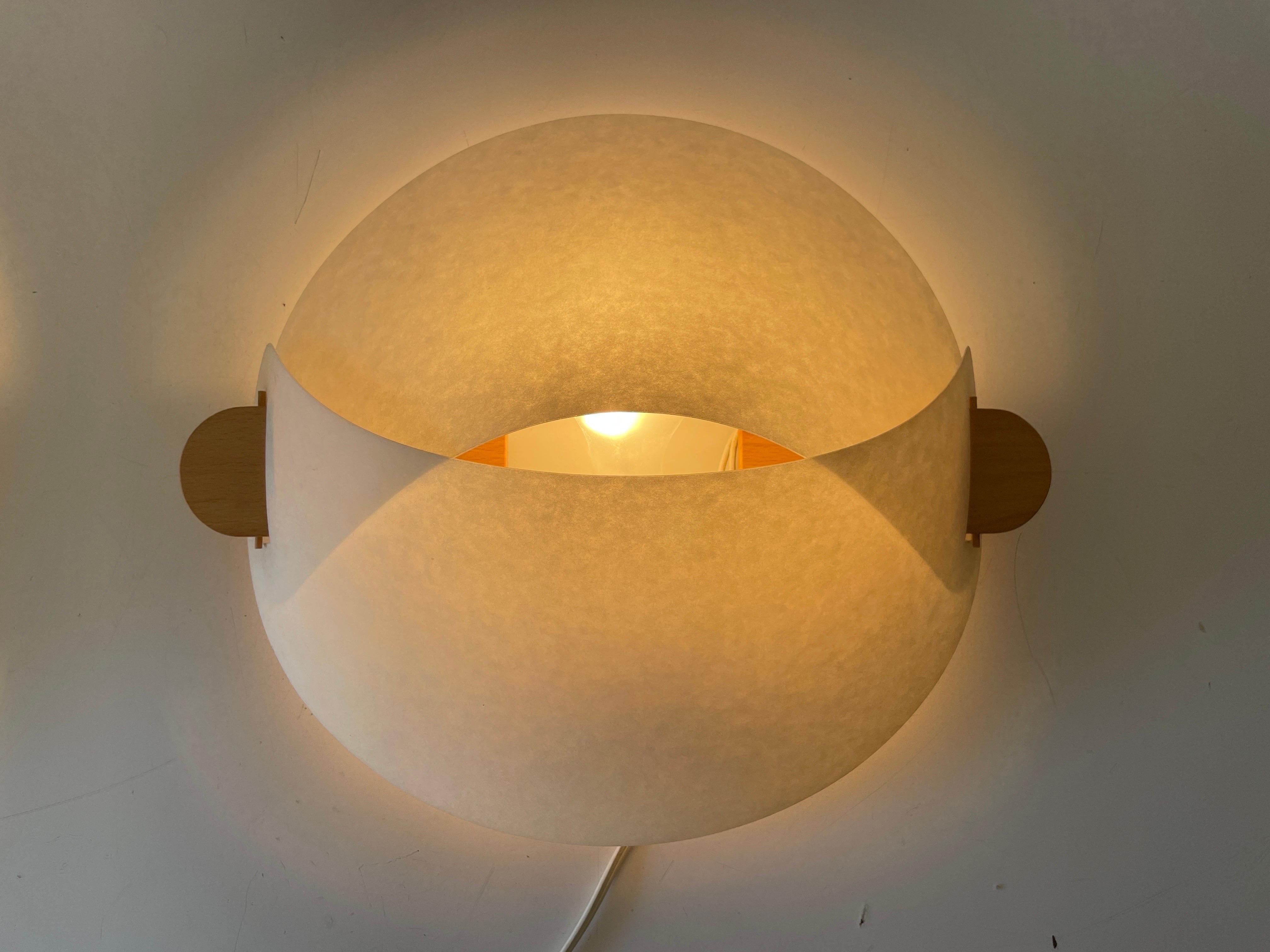 Plastic Paper and Wood Pair of Sconces or Ceiling Lamps by Domus, 1980s, Italy For Sale 10