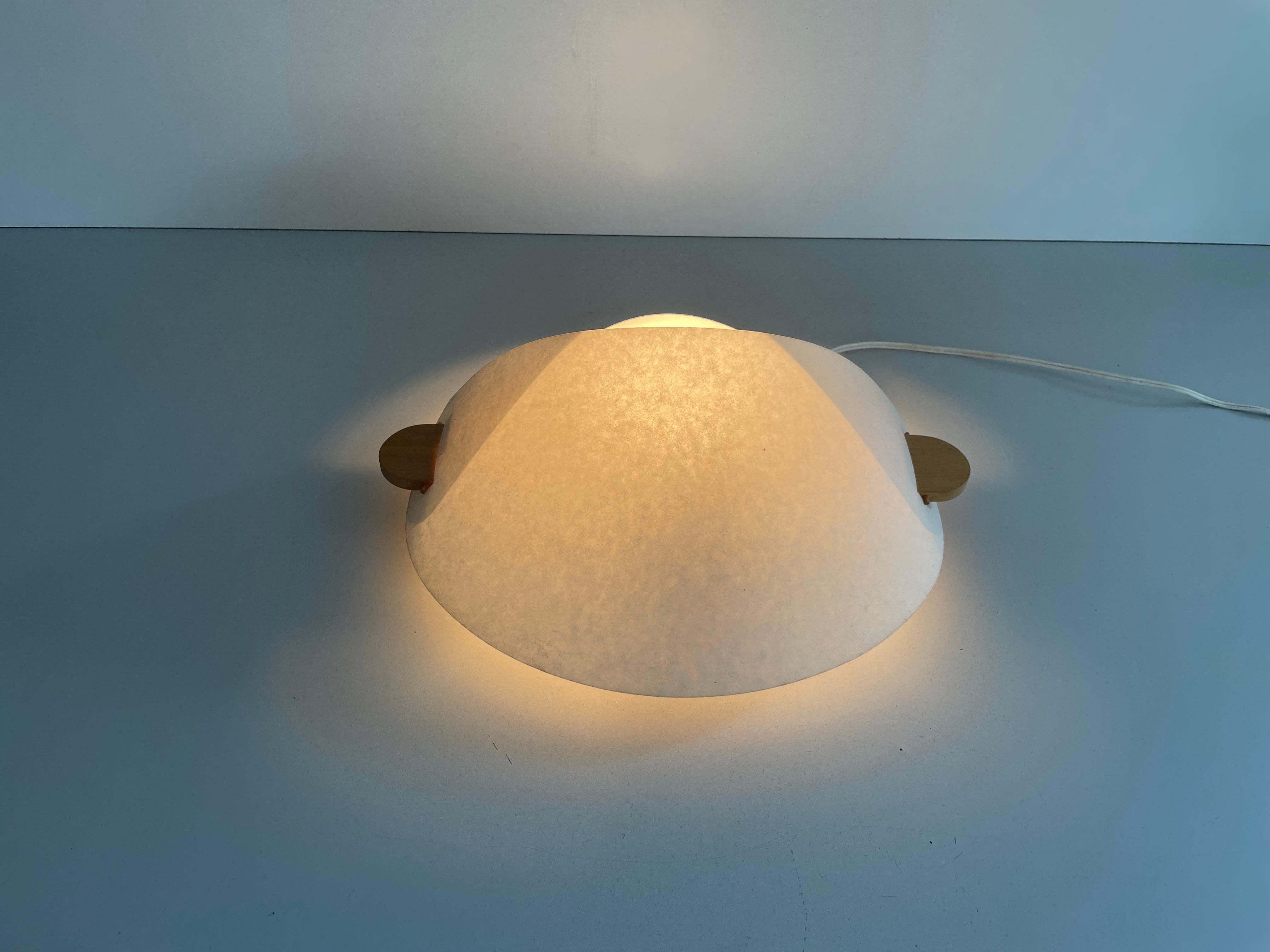 Plastic Paper and Wood Sconce or Ceiling Lamp by Domus, 1980s, Italy For Sale 3