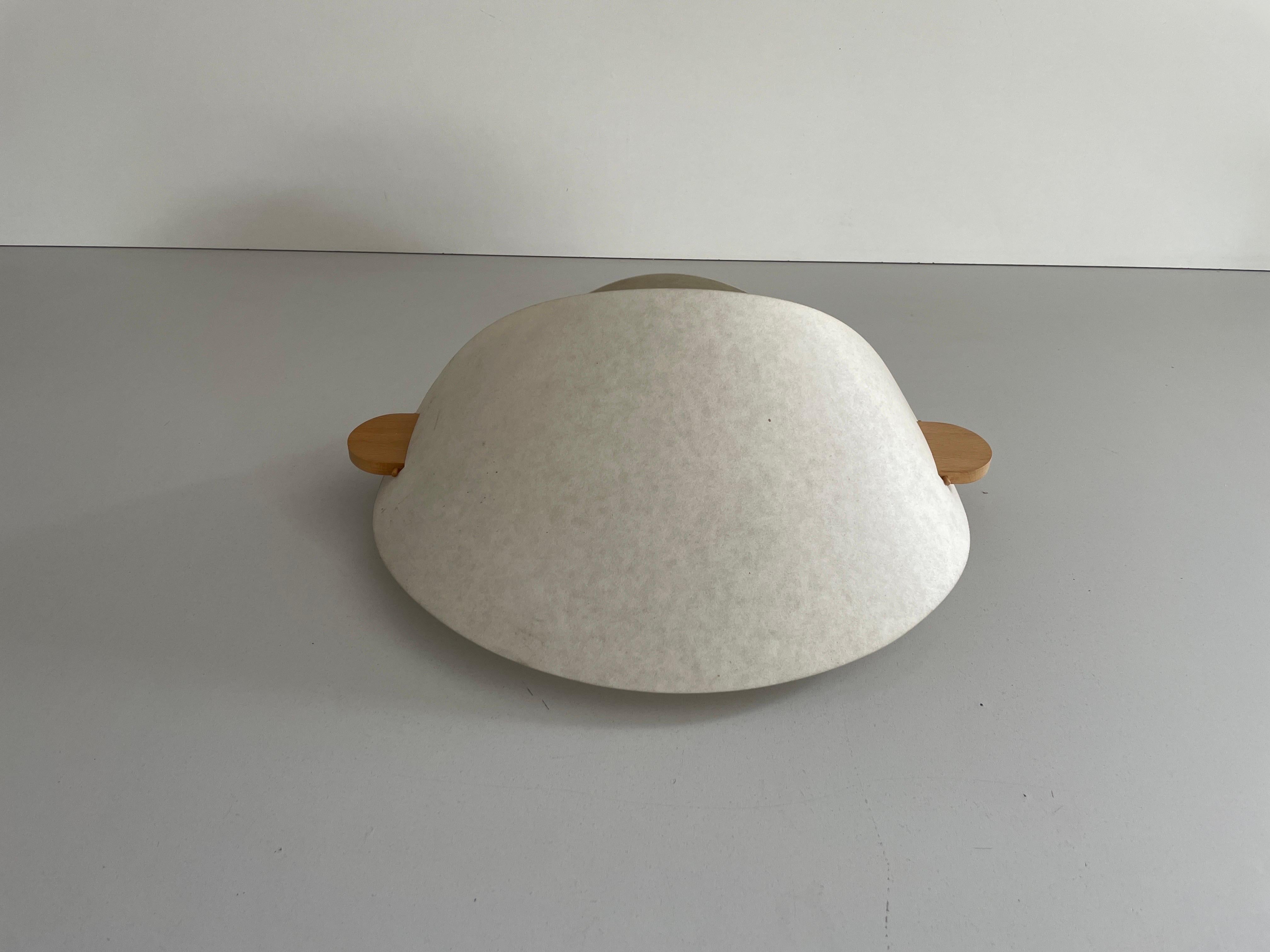 Italian Plastic Paper and Wood Sconce or Ceiling Lamp by Domus, 1980s, Italy For Sale