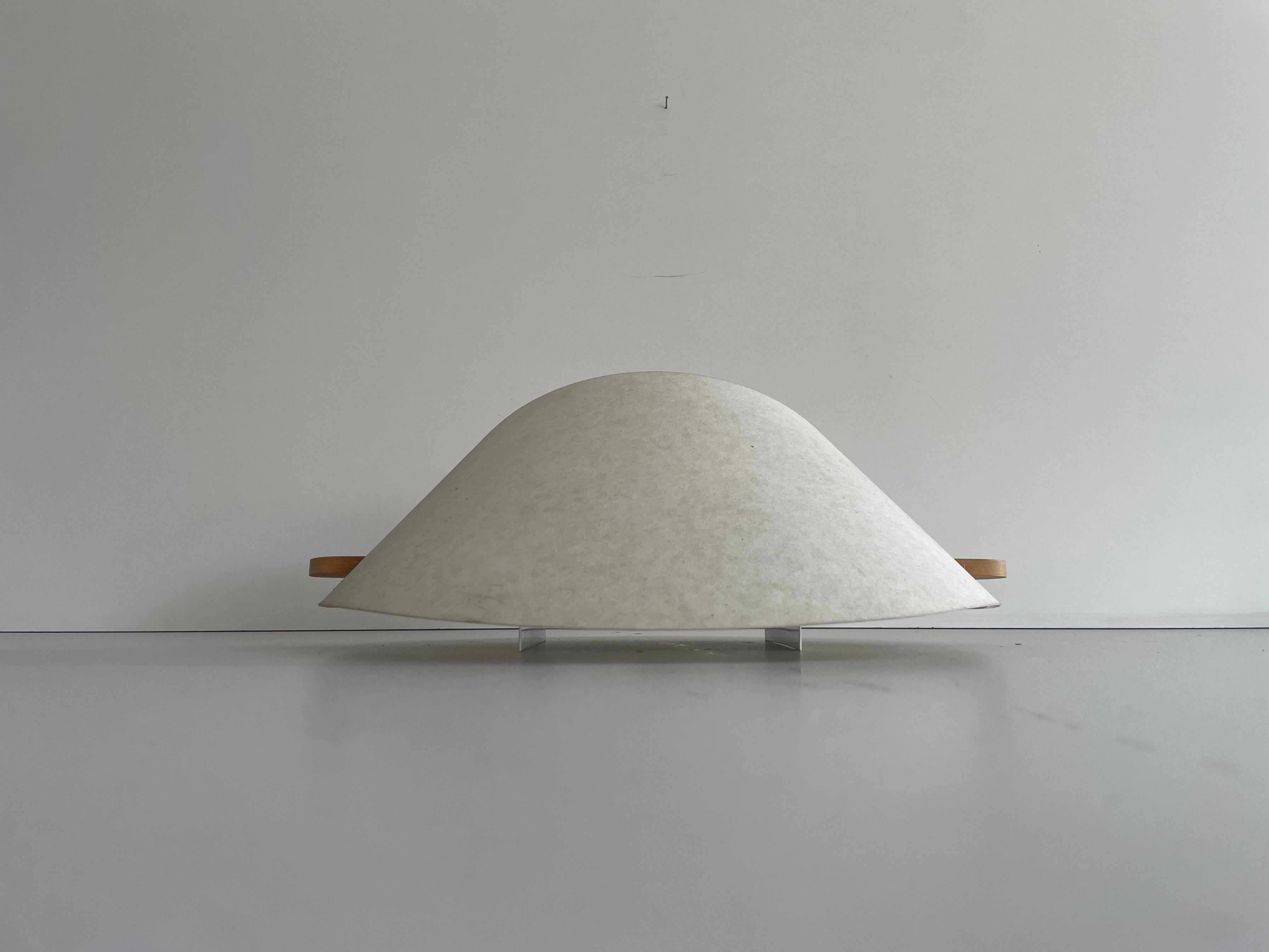 Fabric Plastic Paper and Wood Sconce or Ceiling Lamp by Domus, 1980s, Italy For Sale