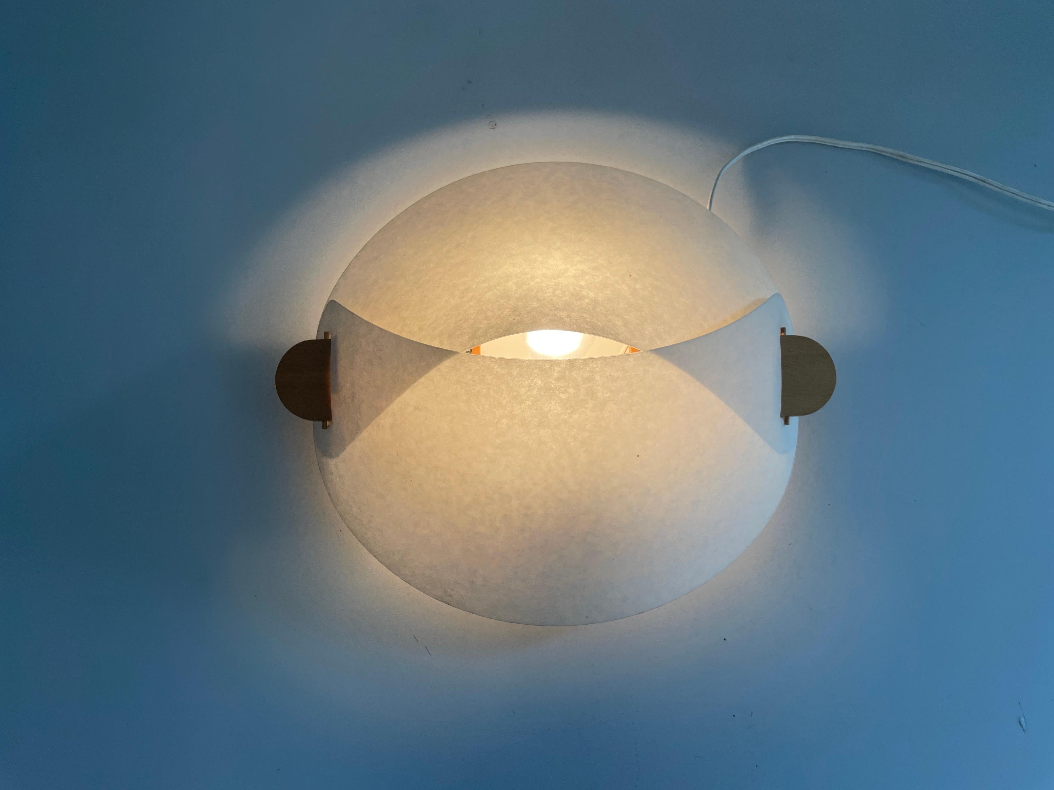 Plastic Paper and Wood Sconce or Ceiling Lamp by Domus, 1980s, Italy For Sale 1