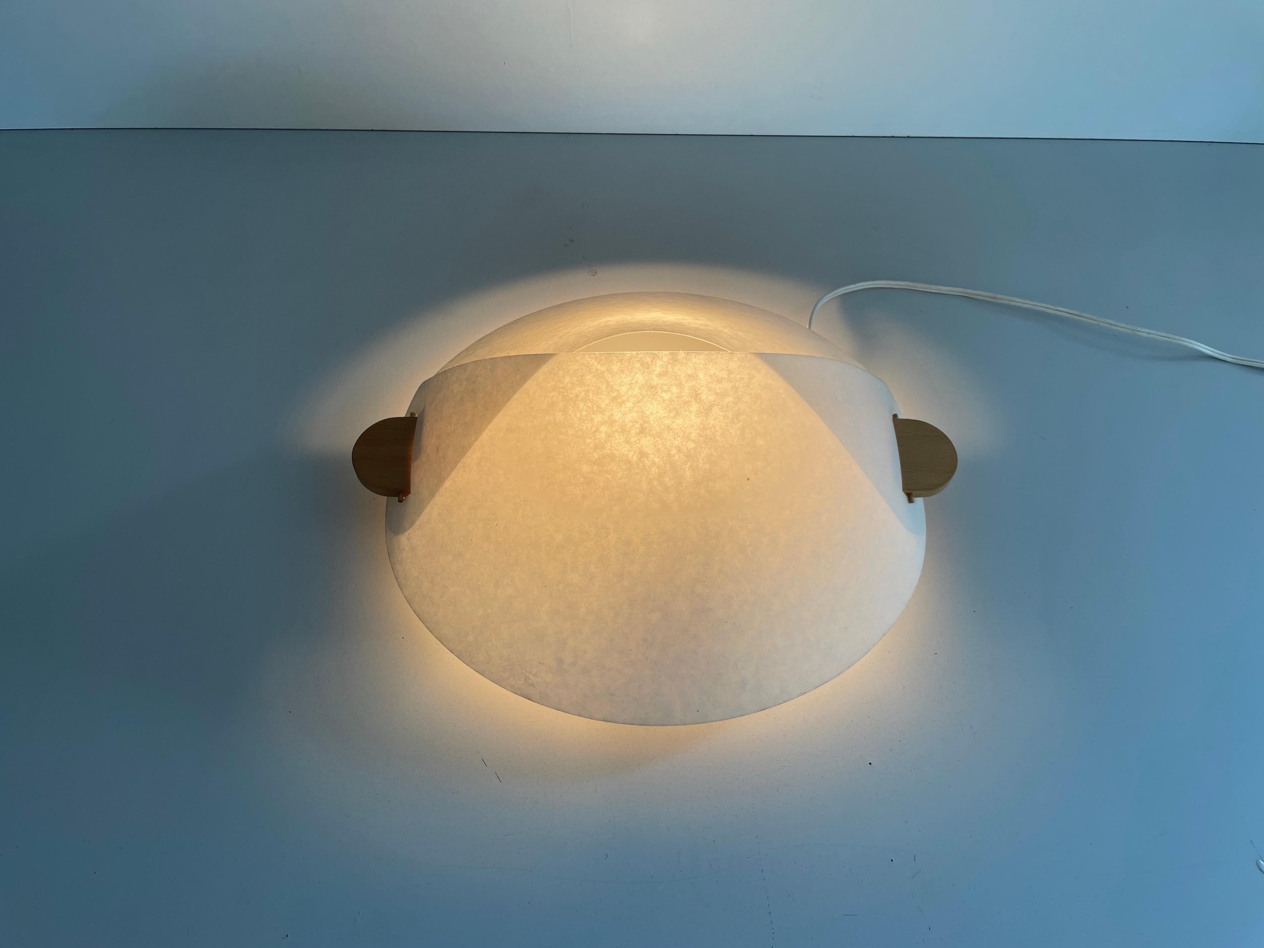 Plastic Paper and Wood Sconce or Ceiling Lamp by Domus, 1980s, Italy For Sale 2