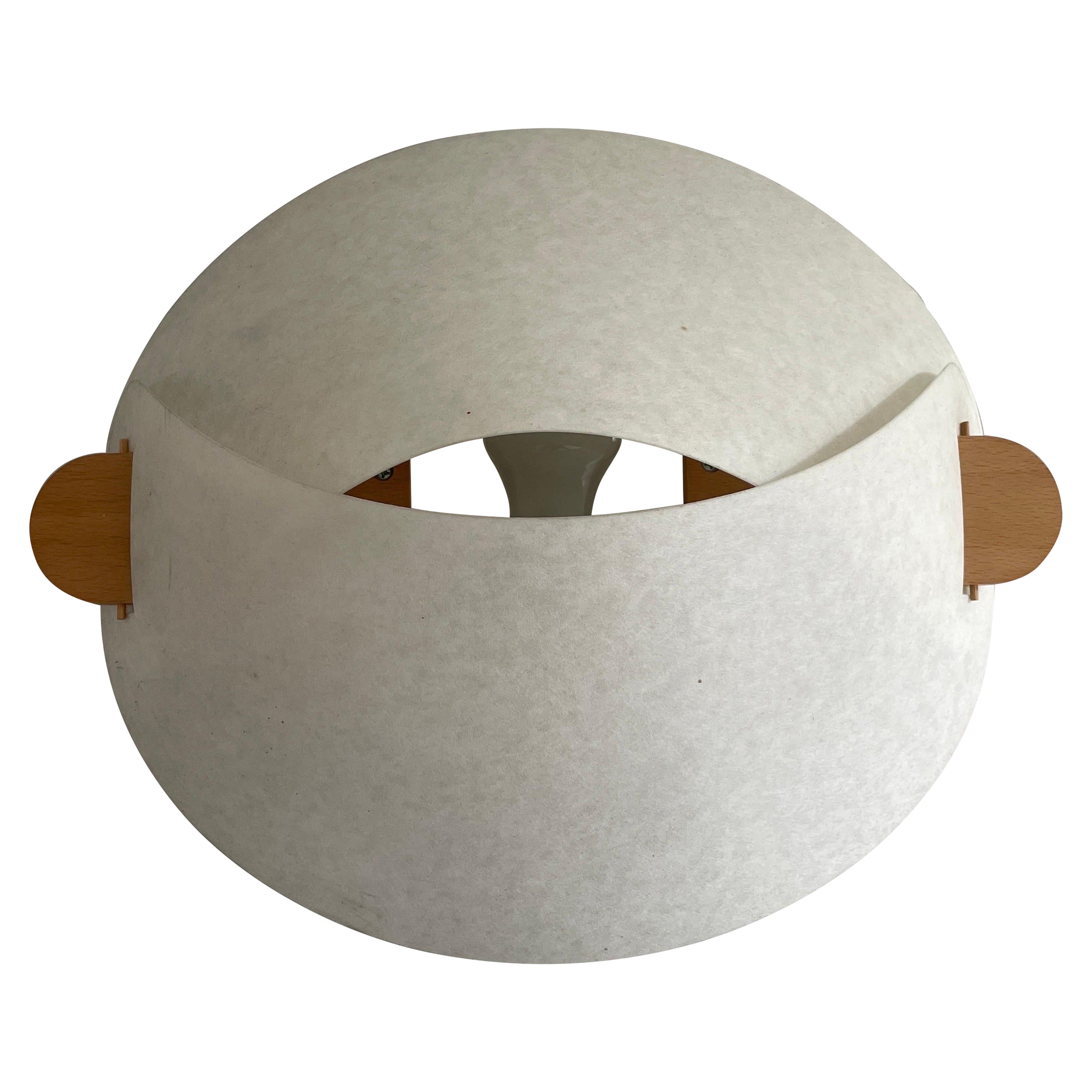 Plastic Paper and Wood Sconce or Ceiling Lamp by Domus, 1980s, Italy For Sale