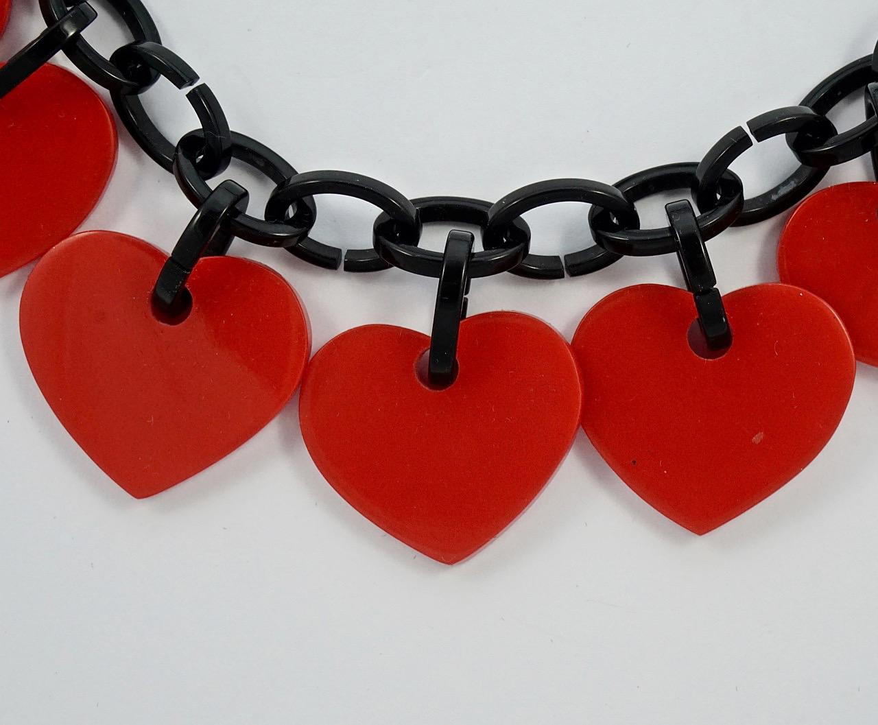 red and black chain necklace