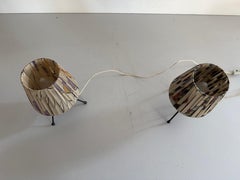 Plastic Shade Tripod Base Pair of Table Lamps, 1960s, Italy