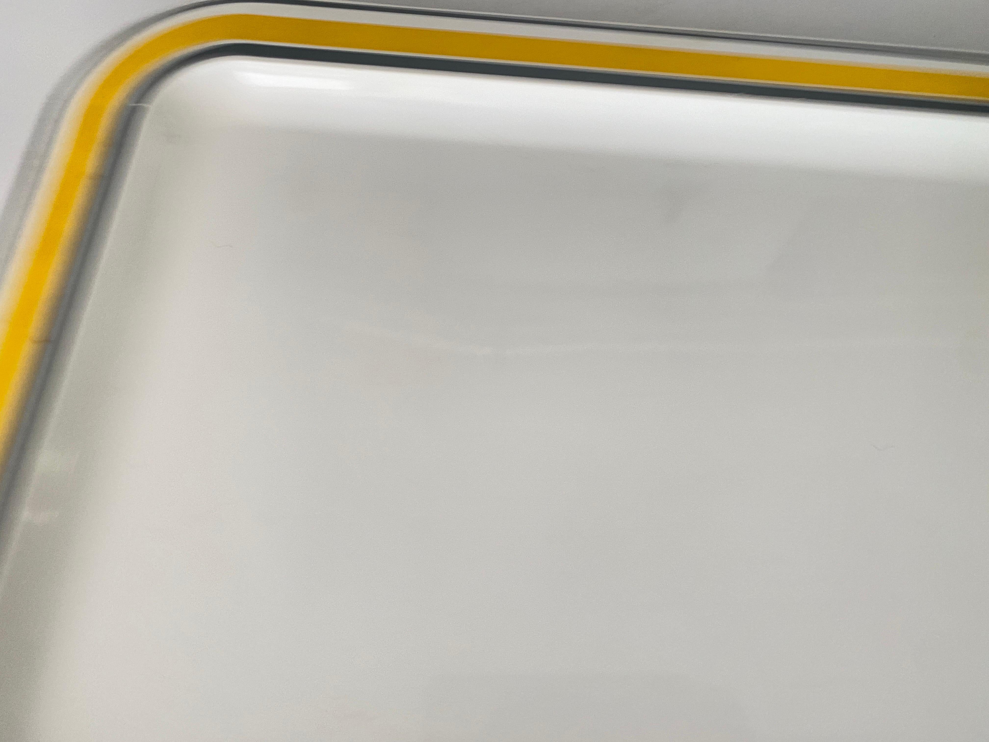 Plastic Tray France 1970s White yellow and grey Color For Sale 1