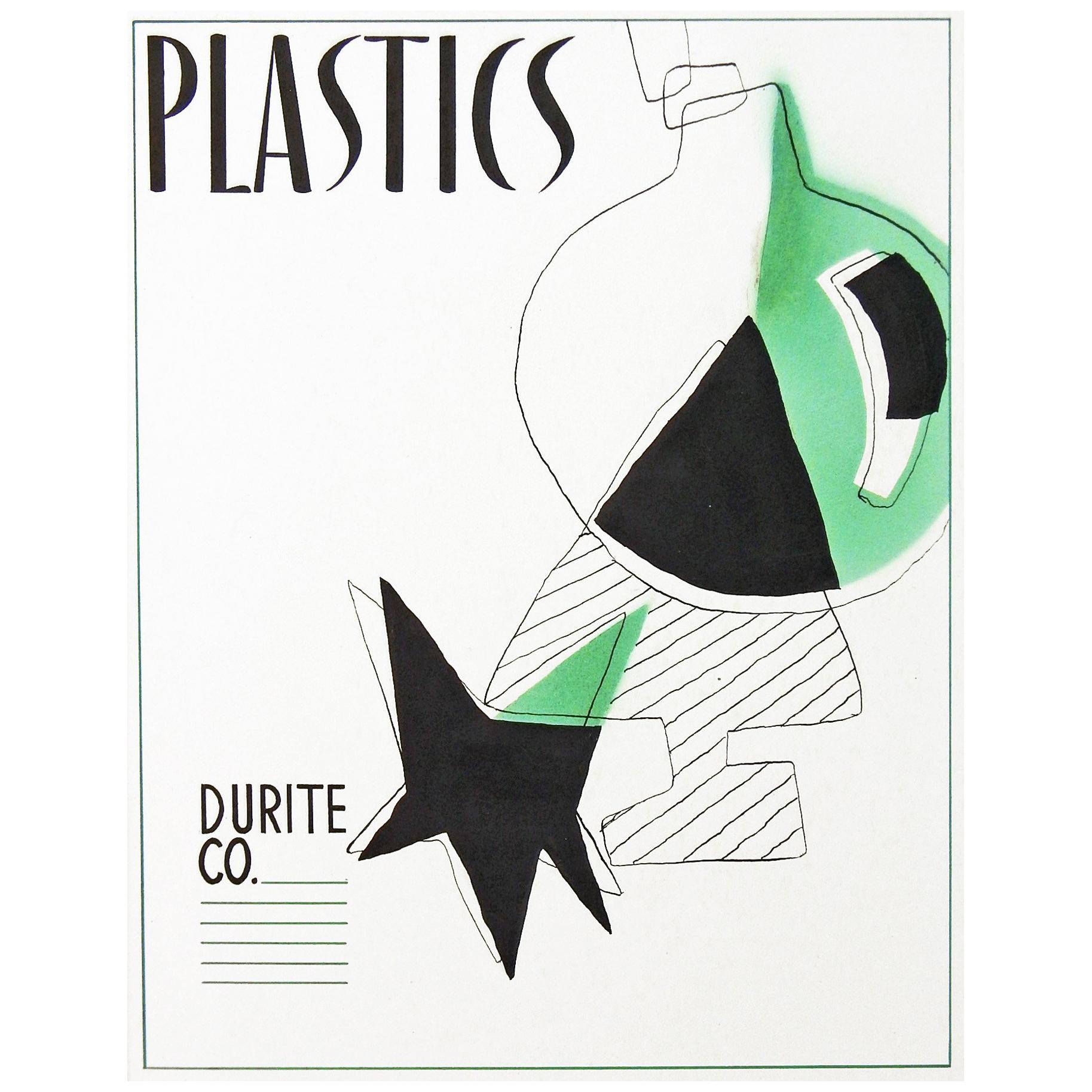 "Plastics," Striking, Original Graphic Design for Midcentury Advertisement