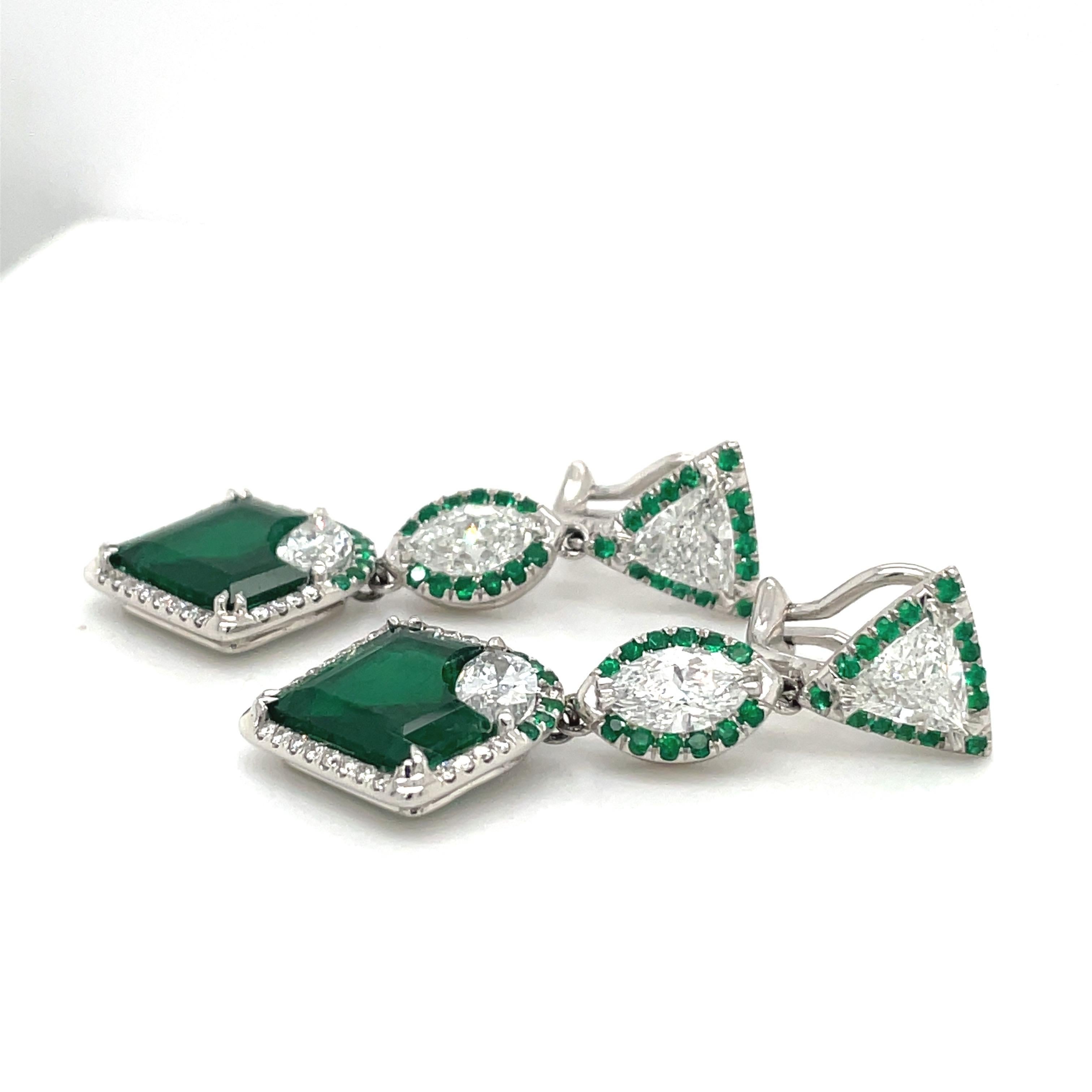 art deco emerald earrings