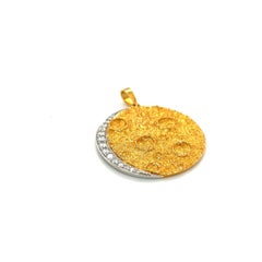 Plat / Oro giallo 18kt Diamante .45ct. Ciondolo a forma di luna