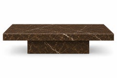 PLAT Brown Marble Coffee Table Bespoke Luxury Furniture Minimal Modern Design