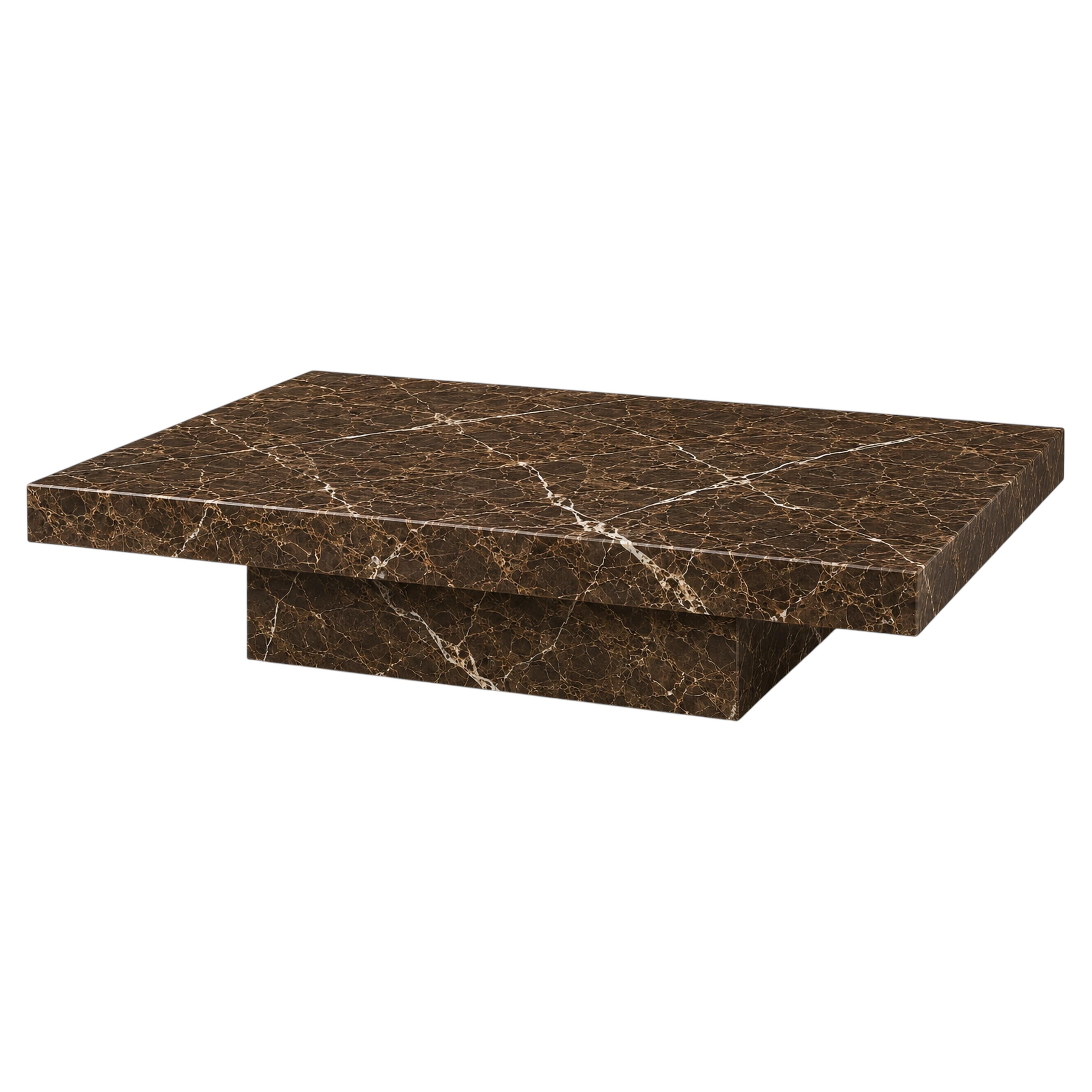 PLAT Brown Marble Coffee Table Bespoke Luxury Furniture Minimal Modern Design