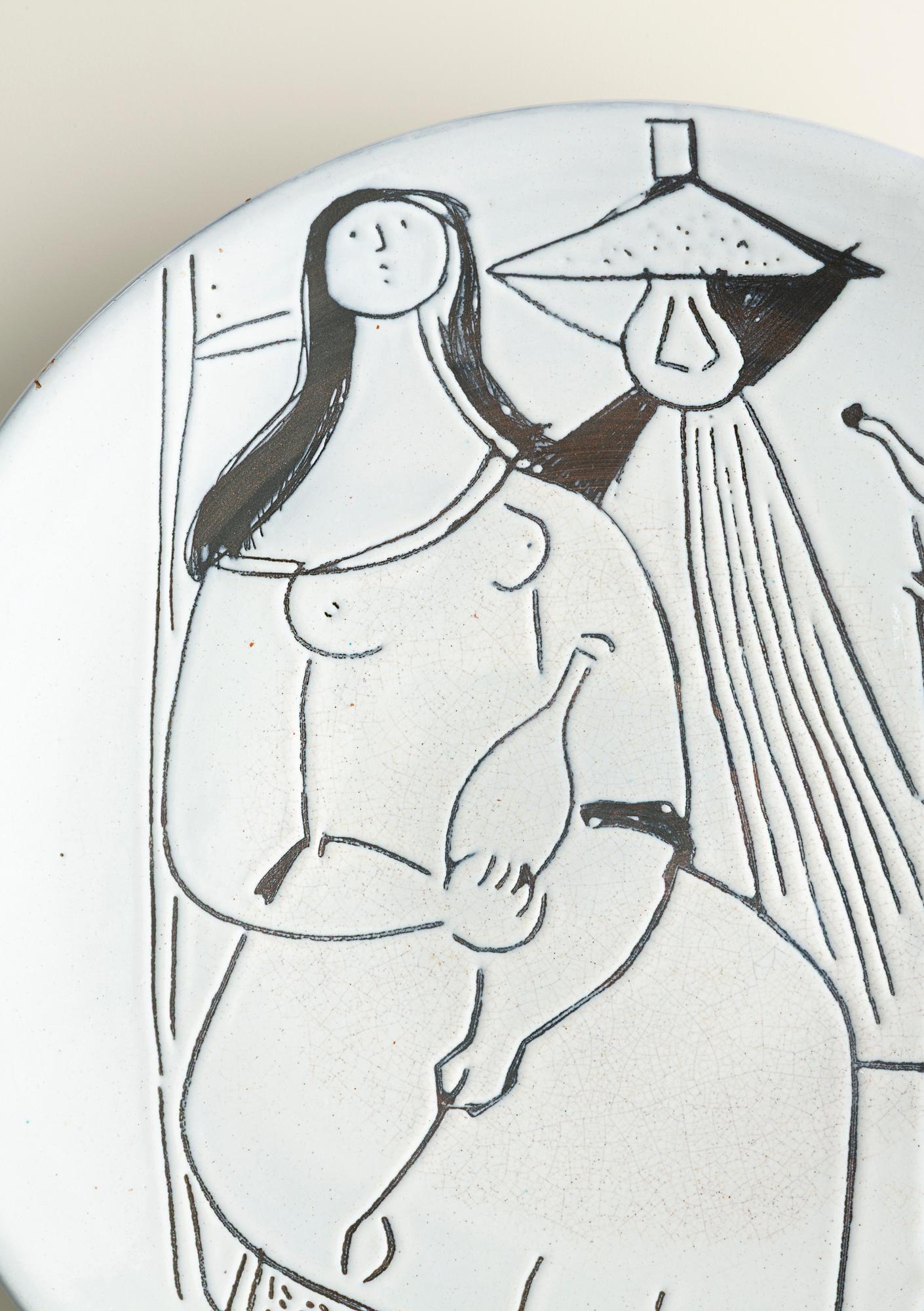 Platte von Jacques Innocenti (Keramik) im Angebot
