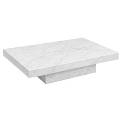 PLAT Carrara Marble Coffee Table Custom Made Minimalist Italian Stone Design