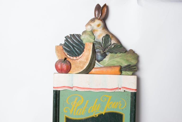 Plat Du Jour Rabbit Chalk Board For Sale at 1stDibs