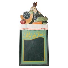 Vintage Plat Du Jour Rabbit Chalk Board