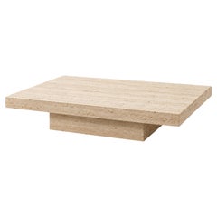 Plat Italian Travertine Marble Coffee Table Minimalist Sculptural Bespoke Design