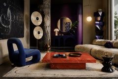 PLAT Red Alicante Marble Coffee Table, Custom Made Spanish Stone Bespoke Design