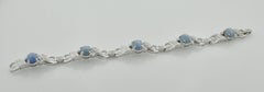 Plat, Star Sapphire and Diamond Bracelet, circa 1940s 18.40 Carat in Sapphires