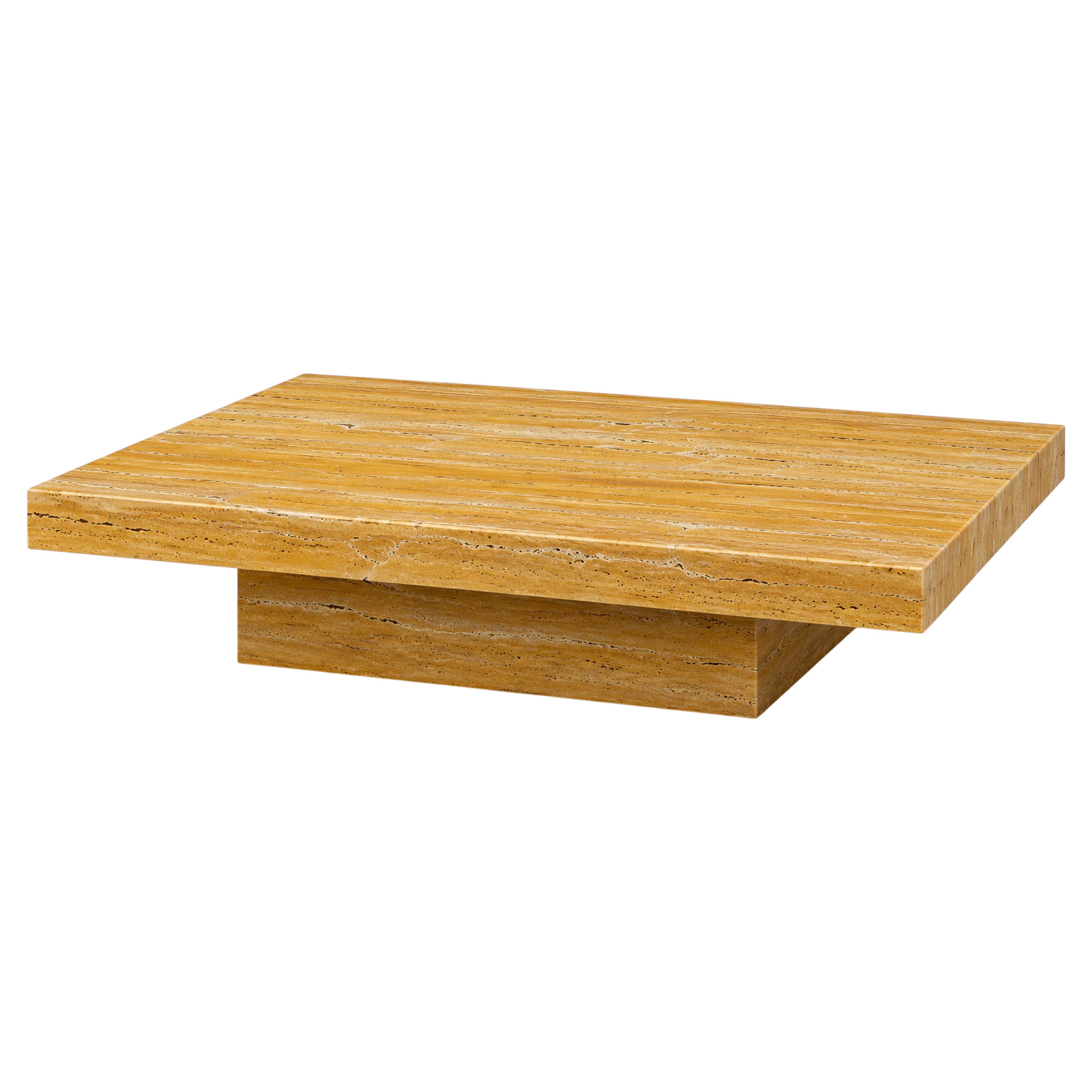 PLAT Mesa de centro de travertino amarillo Mármol de primera calidad Muebles de diseño moderno España en venta