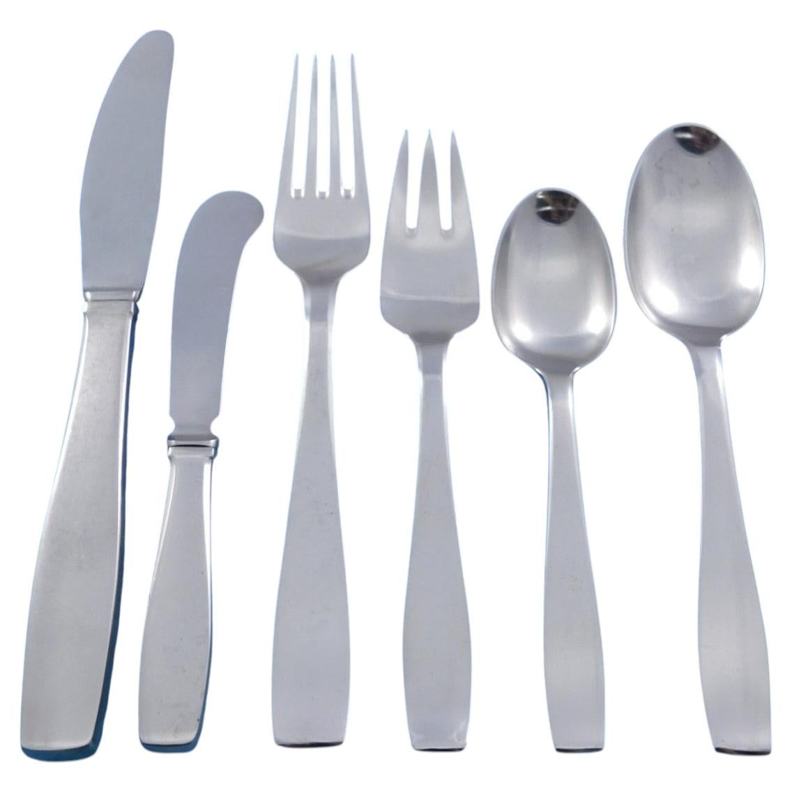 Pre-owned Georg Jensen Plata By Stainless Flatware Set 12 Service Modern 72 Pcs Dinner In Gray