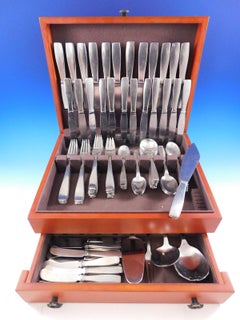 Plata by Georg Jensen Stainless Steel Flatware Set Service 114 Pcs Matte Vintage