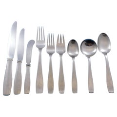 Plata by Georg Jensen Stainless Steel Flatware Set Service 114 Pcs Matte Vintage