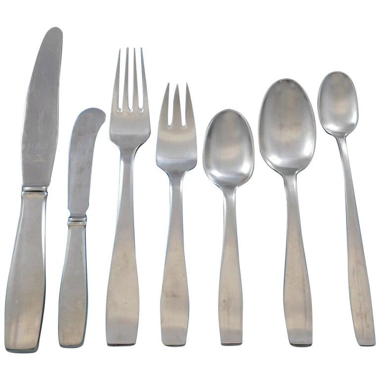 Plata by Jensen Stainless Steel Flatware Set Service 62 Pcs