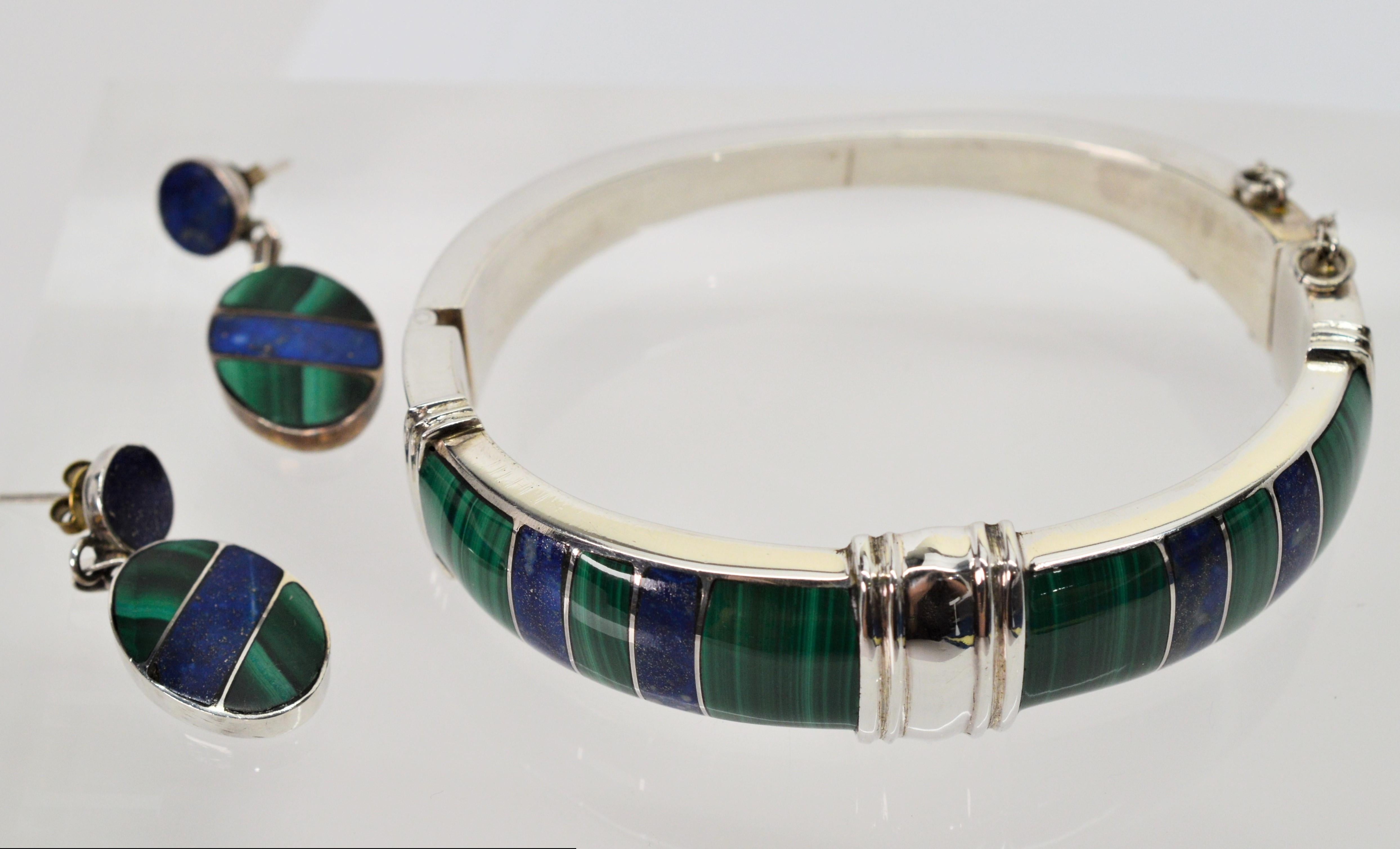 sterling silver malachite bracelet