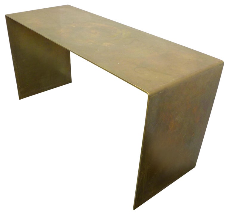 Plate Brass Console or Sofa Table For Sale at 1stDibs