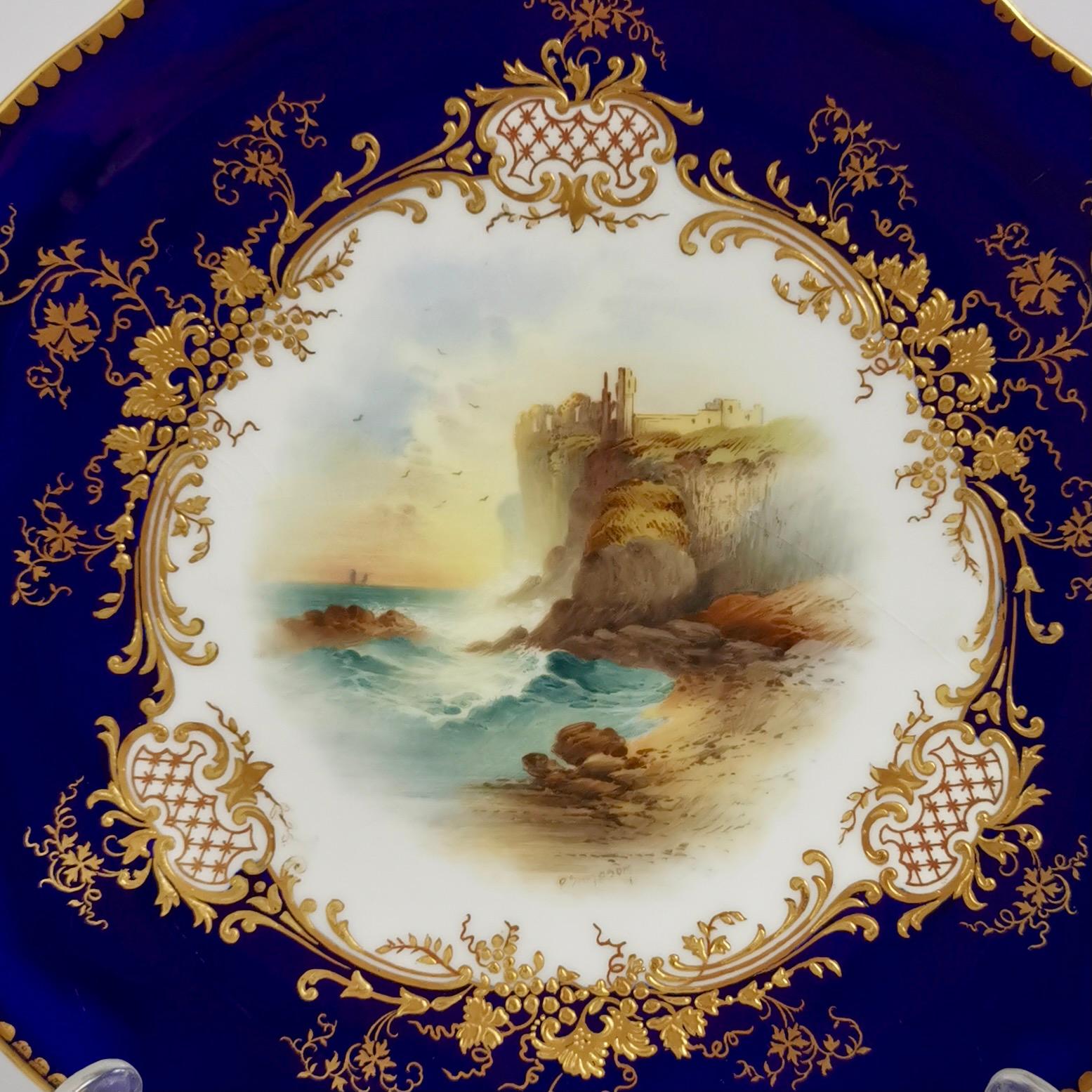 Edwardian Plate by Coalport for Thomas Goode, Tantallon Castle by P. Simpson, 1915