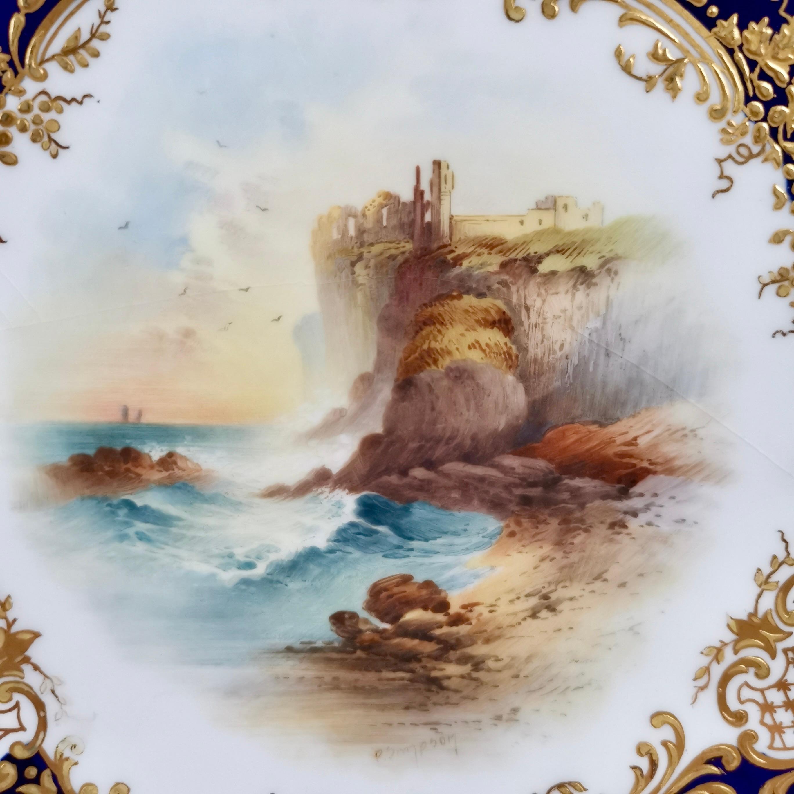 English Plate by Coalport for Thomas Goode, Tantallon Castle by P. Simpson, 1915