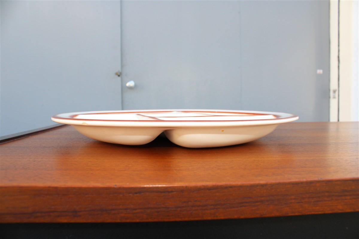 Mid-20th Century Plate Ceramic Galvani Pordenone Angelo Simonetto Futuristic Design 1930s Fish For Sale