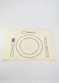 Plate & Cutlery Placemat, Black